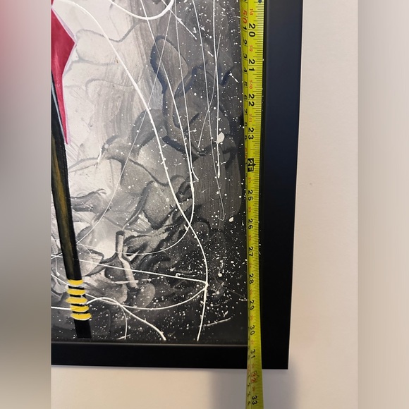 Hand painted art. Framed. Size 16.5” by 32” - Picture 3 of 6